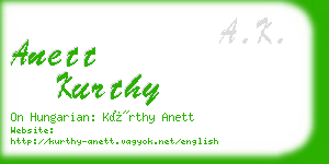 anett kurthy business card